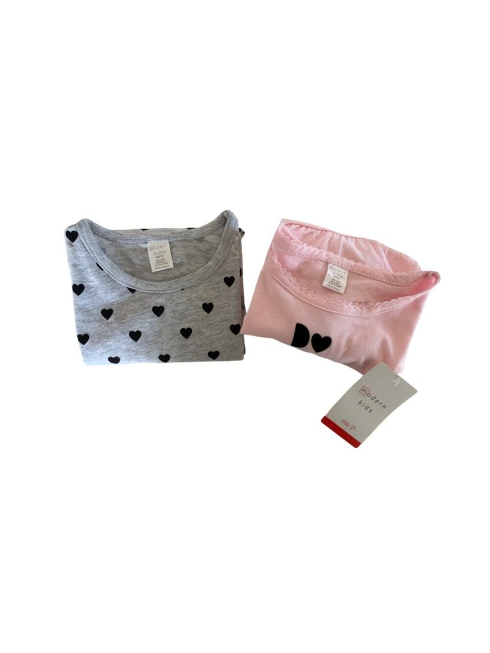 Modern Kids 2T Long Sleeve Tops With Ruffle & Heart Print